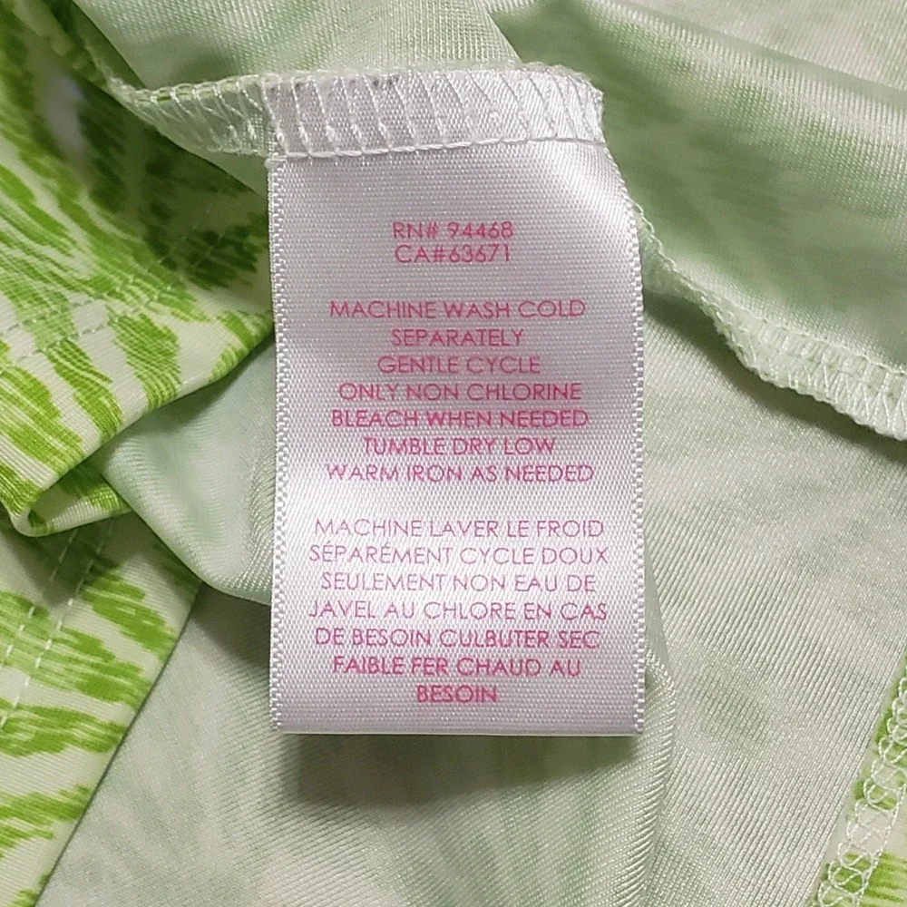 Stella Parker Collection Green Palm Geometric Print Preppy Shift Dress Medium